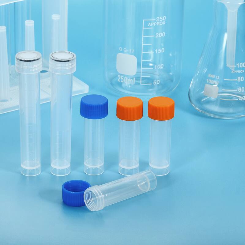Plastic Test Tubes Frozen Test Tube Vial Container Screw Cap, 40pcs
