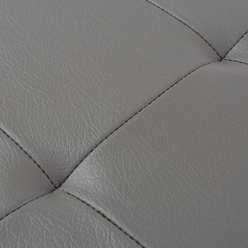 Lavish Home 30-Inch Foldable Storage Tufted Ottoman with Removable Lid