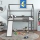 preview thumbnail 11 of 16, Stylish Full Loft Bed with Slide and Ladder, Solid Pine Wood Frame, Modern Design