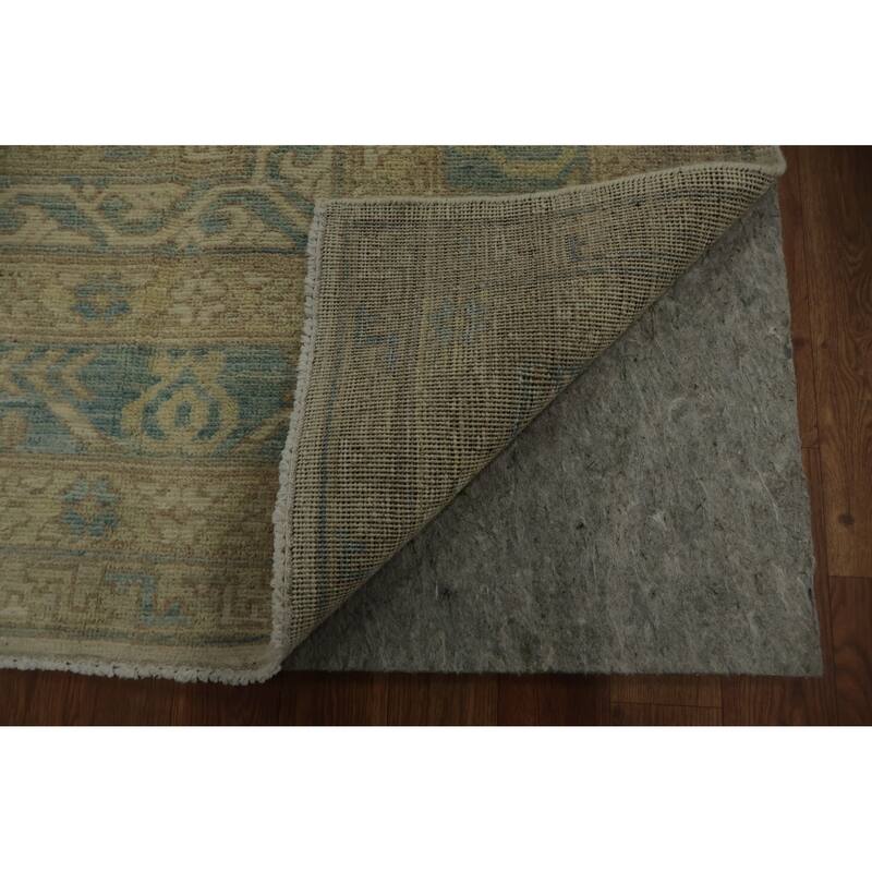 Hand Knotted Oriental 100% Wool Carpet Transitional Floral Beige & Ivories Khotan Area Rug - 12' 1'' X 9' 3''