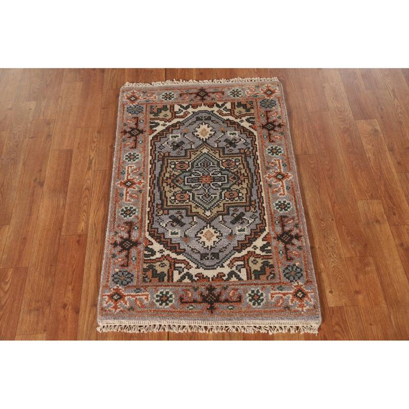 Gray Heriz Serapi Oriental Accent Area Rug Handmade Wool Carpet - 2'0"x 3'0"