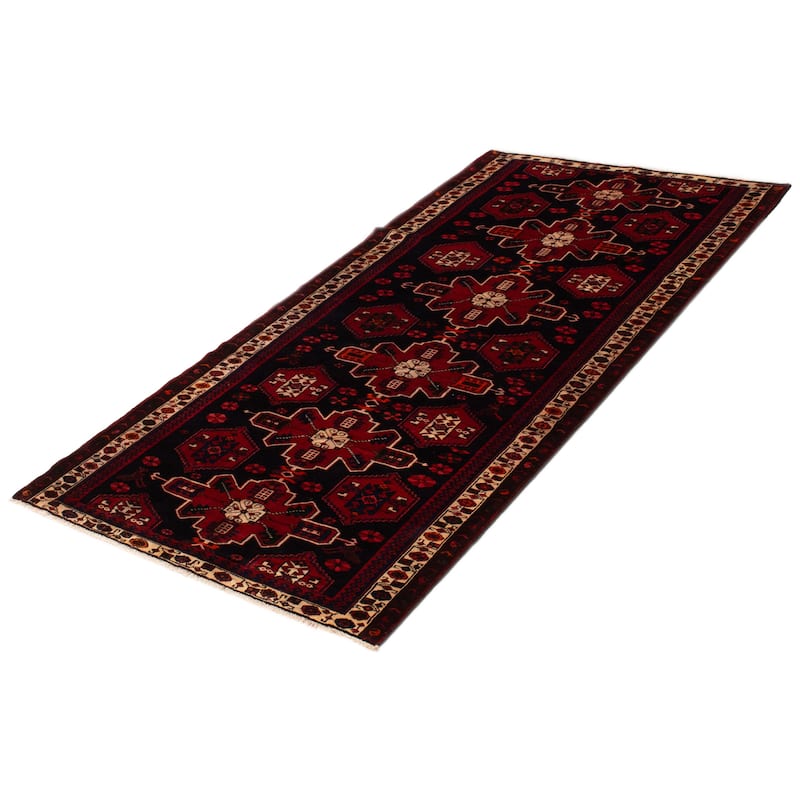 ECARPETGALLERY Hand-knotted Konya Anatolian Navy, Red Wool Rug - 4'11 x 9'6