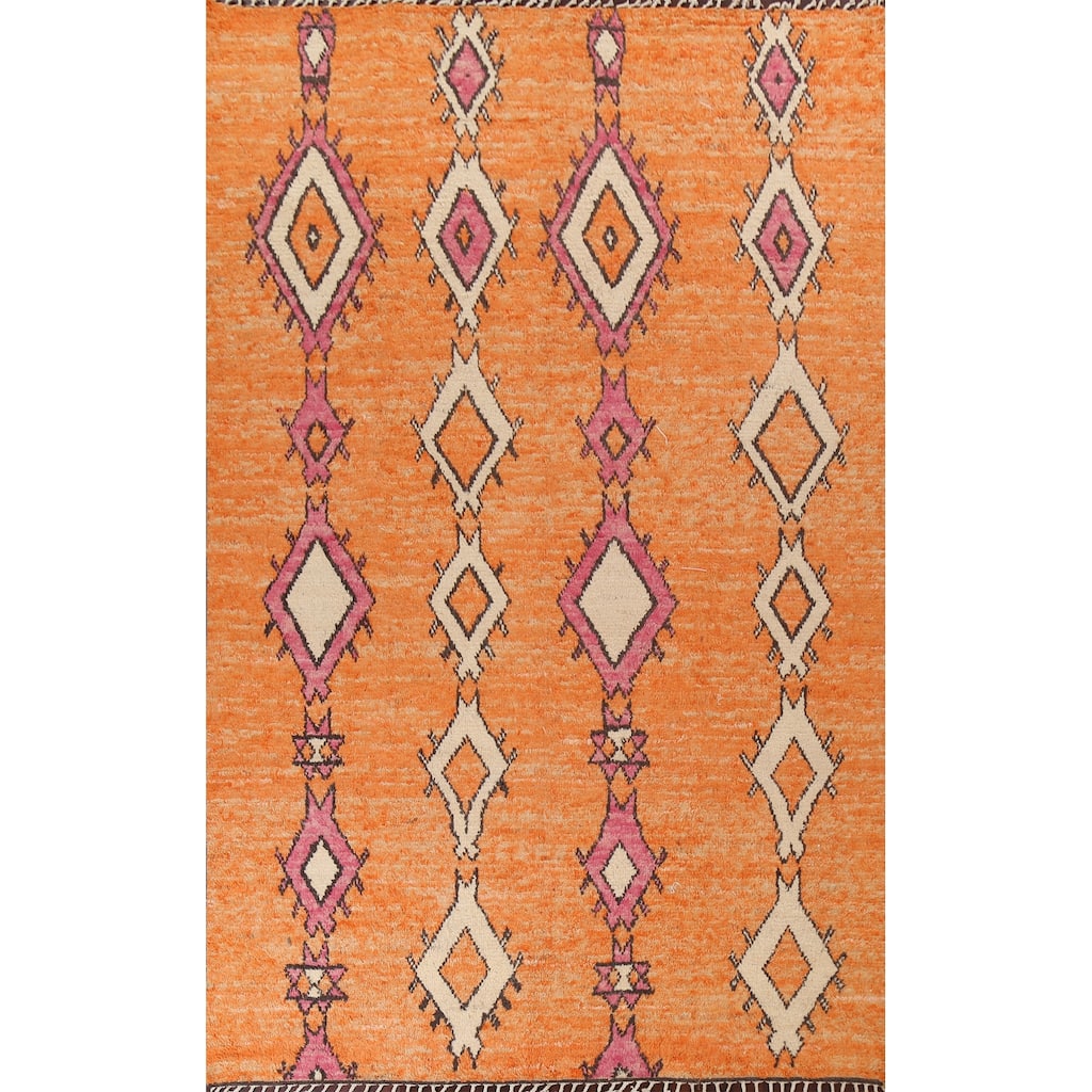 Tribal Geometric Moroccan Oriental Area Rug Hand-knotted Wool Carpet - 9'1" x 12'6"