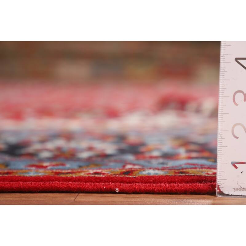 Floral Red Kashan Turkish Area Rug Dining Room Machine Made Carpet - 9'9" x 12'7"