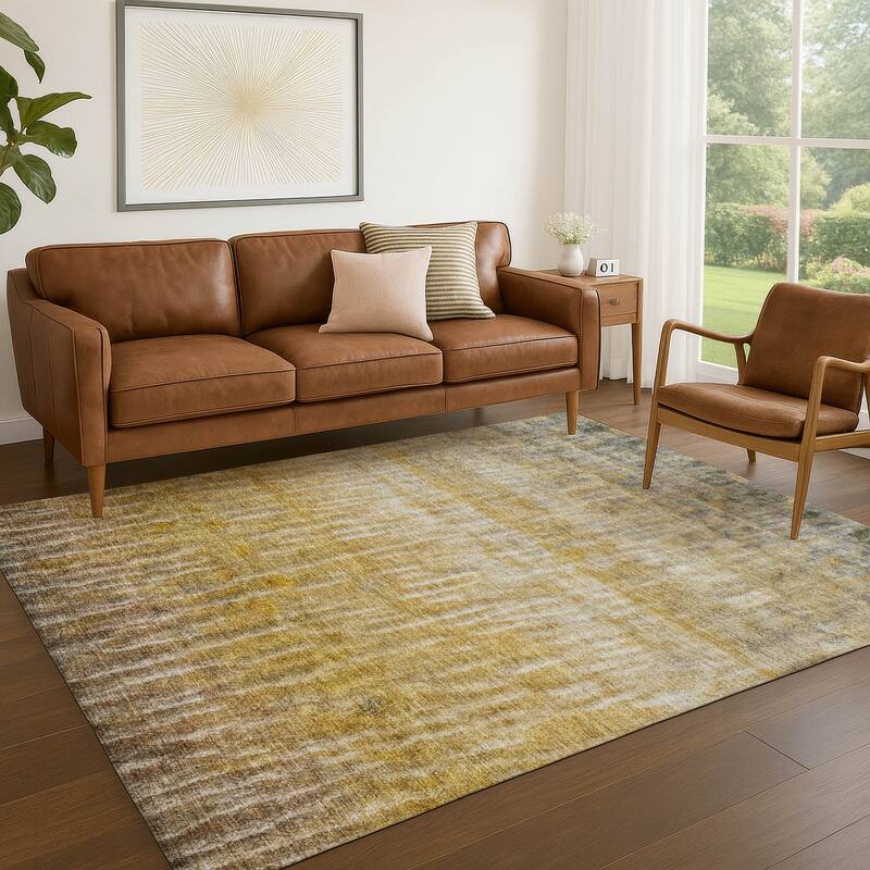Machine Washable Indoor/ Outdoor Contemporary Ombre Chantille Rug