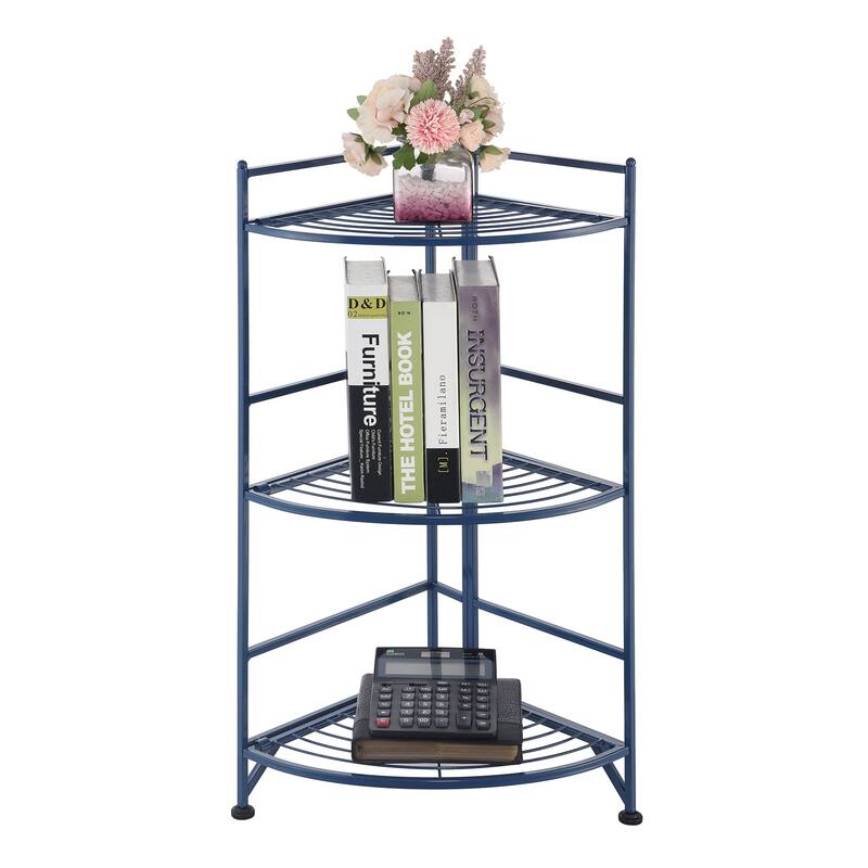Convenience Concepts Xtra Storage 3 Tier Folding Metal Corner Shelf