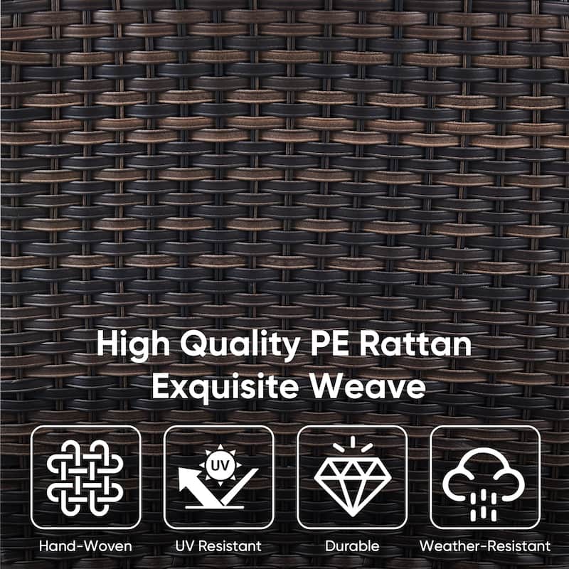 Fire Pit Table with Outdoor Patio Chairs Brown-Grey - Brown