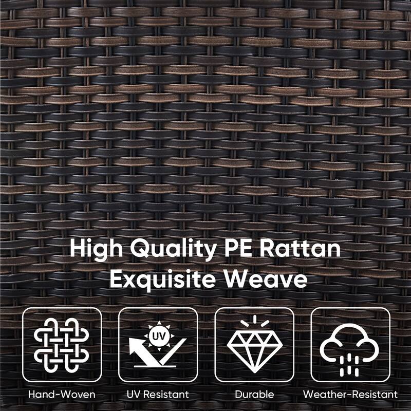 Outdoor Fire Pit Table with 2 Patio Chairs Brown-Grey - Brown