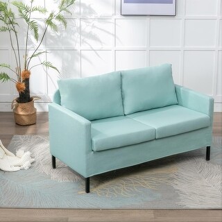 51" W Linen Fabric Upholstered Modern Loveseat Sofa - Bed Bath & Beyond ...