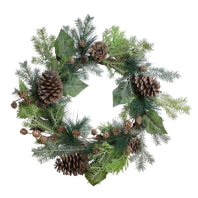 Pine Cone and Cedar Small Artificial Christmas Wreath - 20" - Unlit
