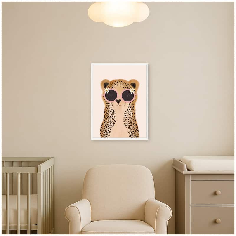 Kate and Laurel Lavish Leopard by Aislinn Simmonds Duchess Plum Framed Canvas Wall Art Print