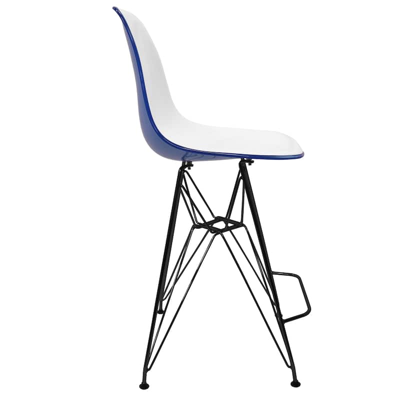 ABS Resin Barstool with Black Steel Base Cresco Series by LeisureMod