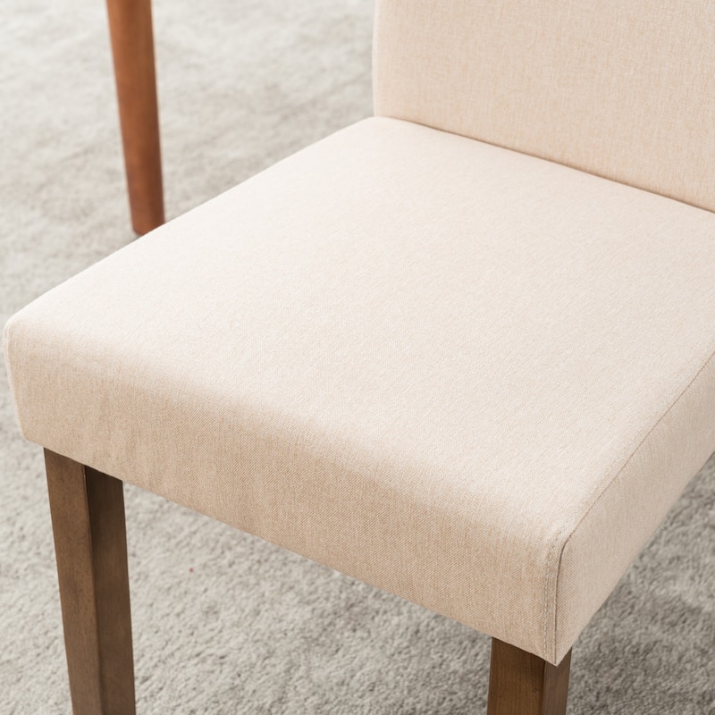 Upholstered Modern Dining Chairs, Linen Fabric Side Chairs Set of 2