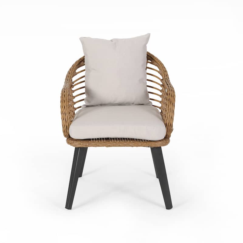 Tatiana Indoor/Outdoor Wicker Club Chairs with Cushions (Set of 2) by Christopher Knight Home
