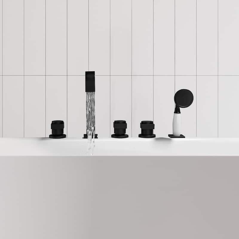 Altair Vikran Triple Handle Deck-Mount Roman Tub Faucet Trim with Handshower