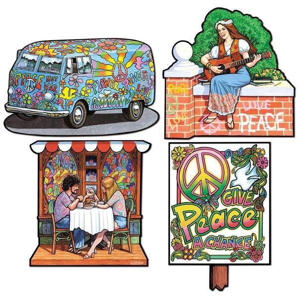 Shop Club Pack Of 48 Multi Colored Retro 60 S And 70 S Cutout