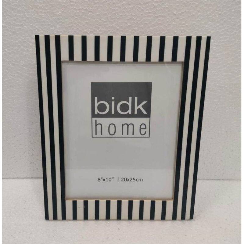 Striped Picture Frame - for 8" x 10" Photo - Black and White - 8-inchx10-inch