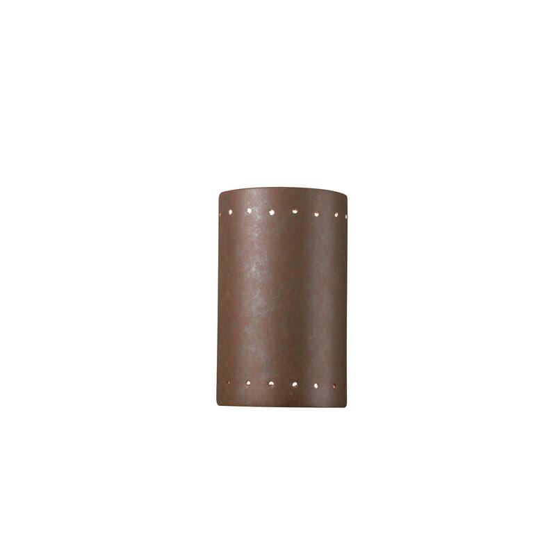 Justice Design Ambiance ADA Small Cylinder Wall Sconce - Brown
