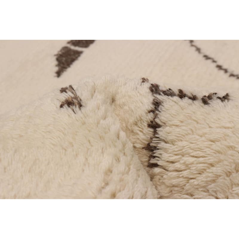 ECARPETGALLERY Hand-knotted Tangier Cream Wool Rug - 7'11 x 9'11