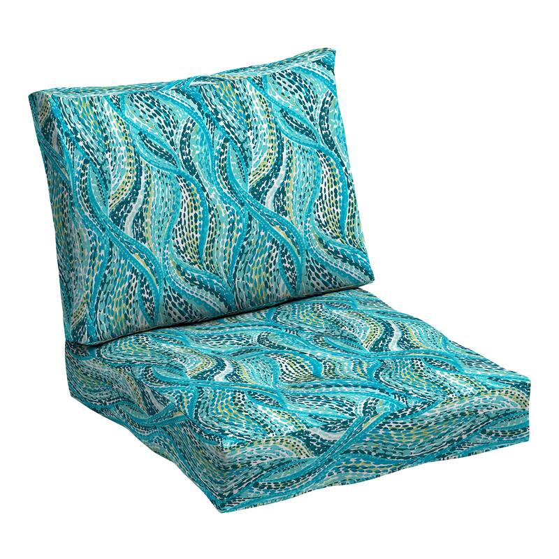 ARDEN Outdoor Plush Modern Tufted Blowfill Deep Seat Set, 24 x 24