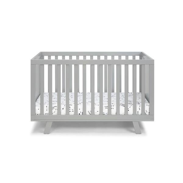 slide 2 of 9, HomeRoots Light Gray Solid and Manufactured Wood Standard Three In One Convertible Crib - 54