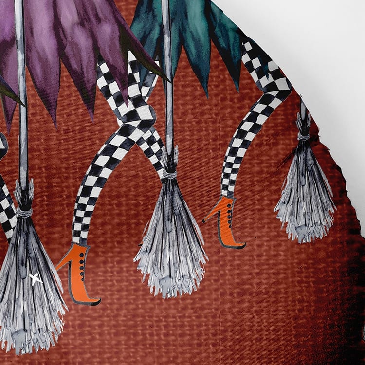 Esmerelda Trippled Halloween Design Tufted Floor Pillow
