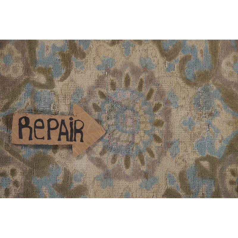 Hand Knotted Oriental 100% Wool Carpet Traditional Floral Yellow & Gold Najafabad Area Rug - 12' 10'' X 9' 3''