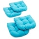 preview thumbnail 18 of 70, 19-inch Twill U-shaped Chair Cushion (Set of 1, 2, or 4) - 19 x 19 Set of 4 - Aqua Blue
