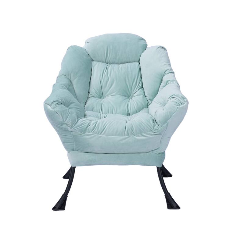 Modern Steel Frame Leisure Sofa Chair with Armrests and A Side Pocket
