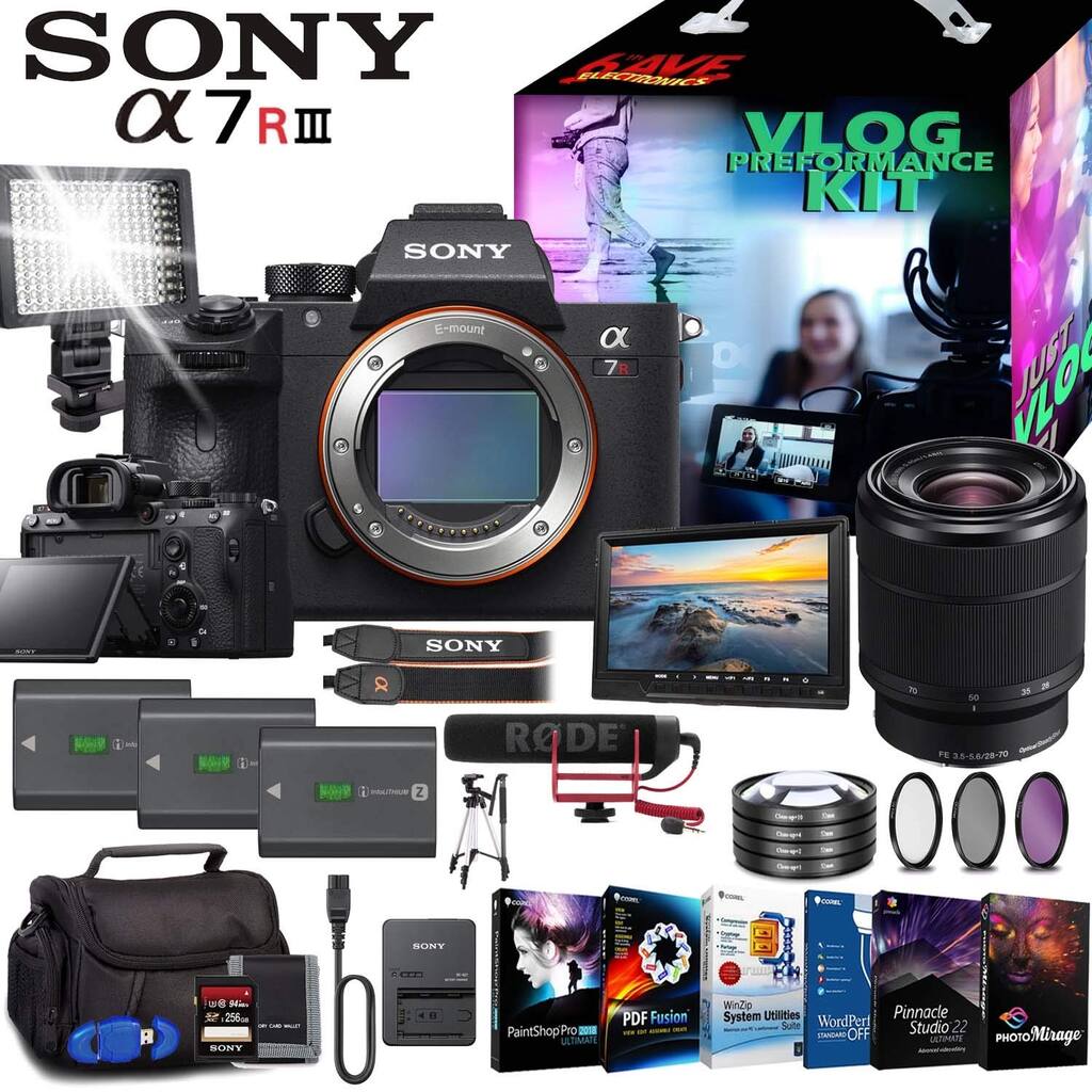 Sony Alpha a7R III Mirrorless Digital Camera 28-70mm Lens Fully - Fully Loaded Vlogging Kit