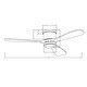 preview thumbnail 8 of 8, Modern Sand Gold Low Profile Flush Mount Ceiling Fan with LED and Remote - 52 Inches