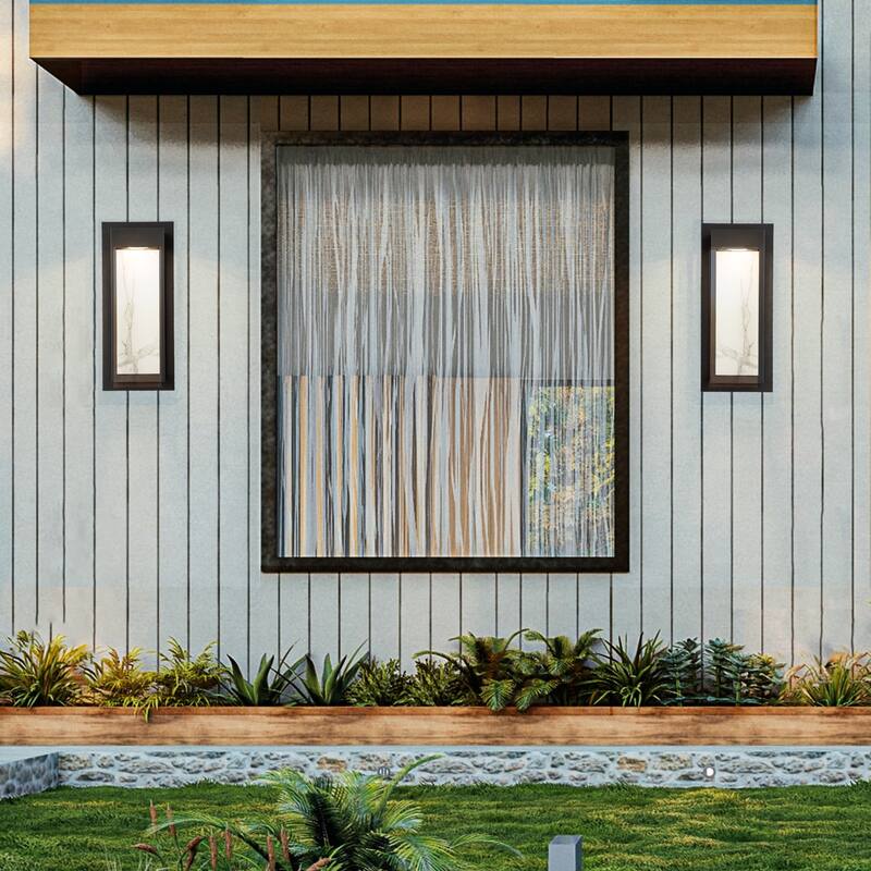 17.5" modern led wall sconce with white rock plate