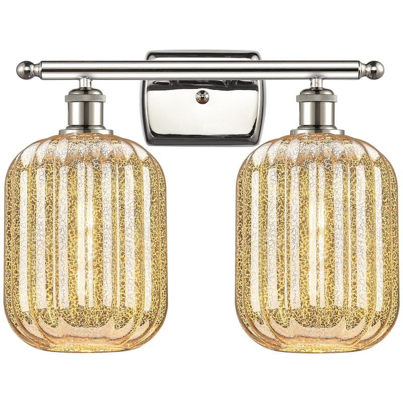 Innovations Lighting Endless Possibilities Ballston - Preston - 2 Light 17" Jar Shade Bath Vanity Light - Mercury/Polished Nickel
