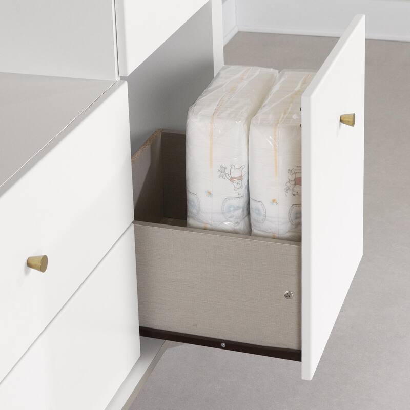 South Shore Dylane Changing Table with Drawers and Open Storage