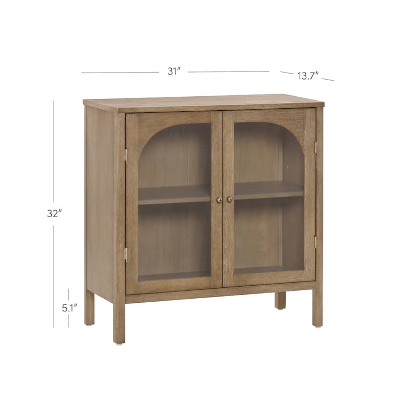 Nathan James Mason Sideboard Buffet with Glass Doors and Adjustable Shelves