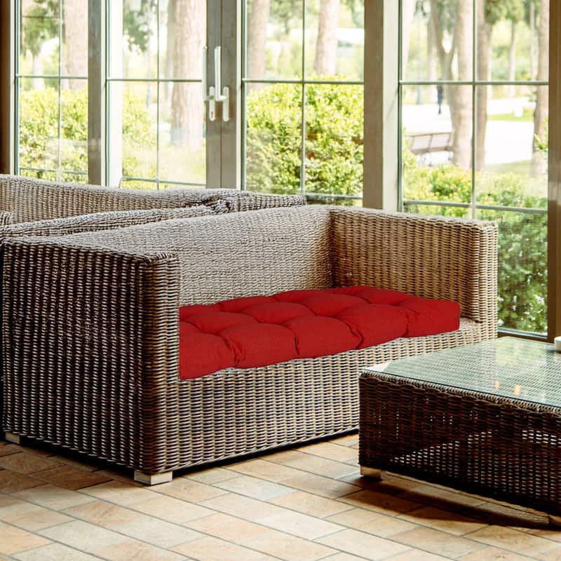 Aoodor Outdoor Polyester Tufted Bench Cushion, Water-resistant & Fade-Resistant Cushion
