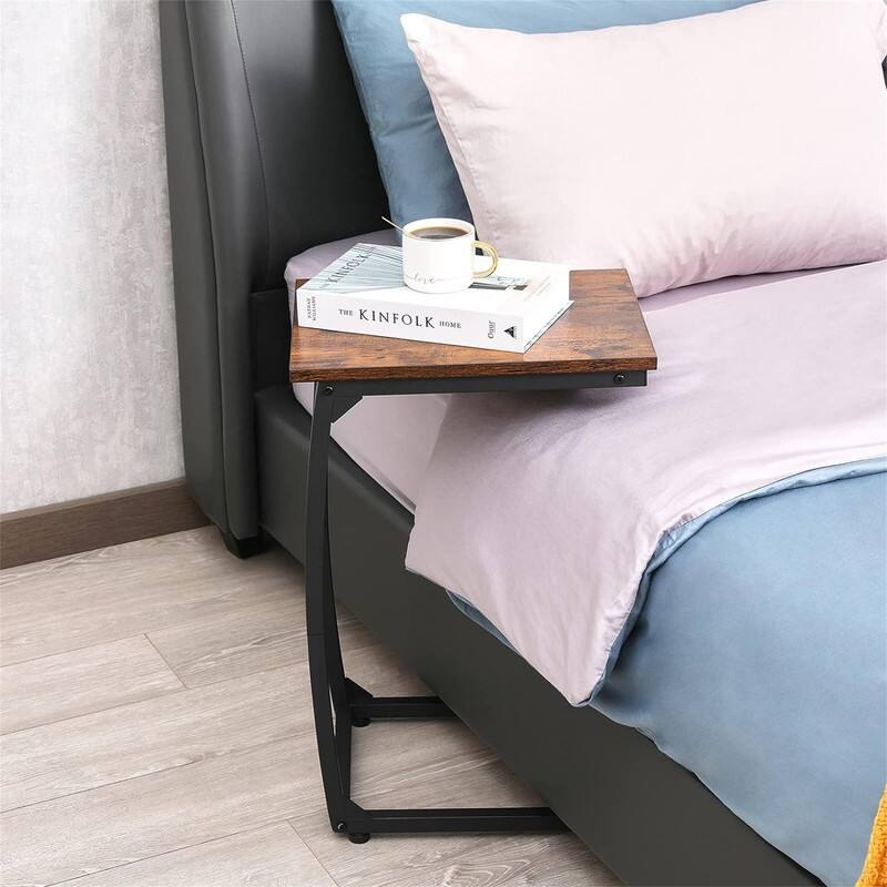 C Shaped End Table Side Table - 15.4"D x 11.4"W x 23.2"H