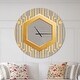 preview thumbnail 1 of 8, Designart 'Vintage Gold and Grey design' Oversized Shabby Chic Wall CLock