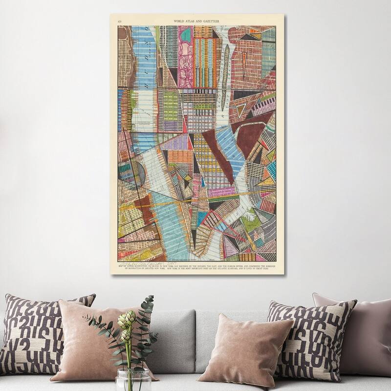 iCanvas "Modern Map of New York II" by Nikki Galapon Canvas Print