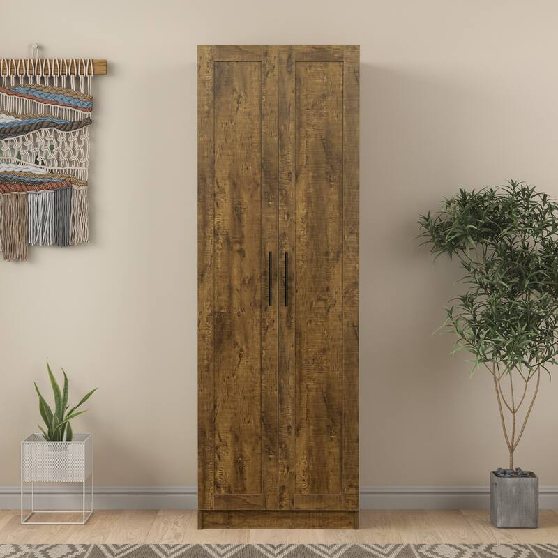 High wardrobe and kitchen cabinet with 2 doors and 3 partitions