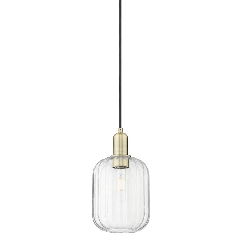 Innovations Lighting 716-1P-13-7 Preston Pendant Preston 7" Wide Mini - Antique Brass / Clear
