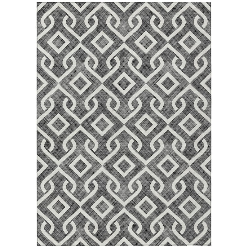 HomeRoots Geometric Transitional Rectangle Outdoor Rug