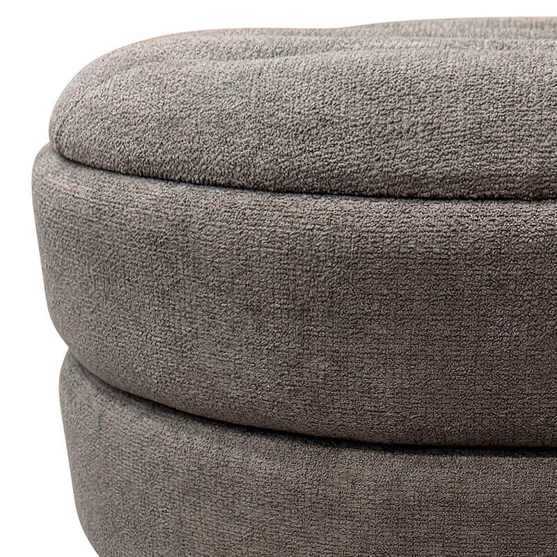 Modern Fabric Round Storage Ottoman