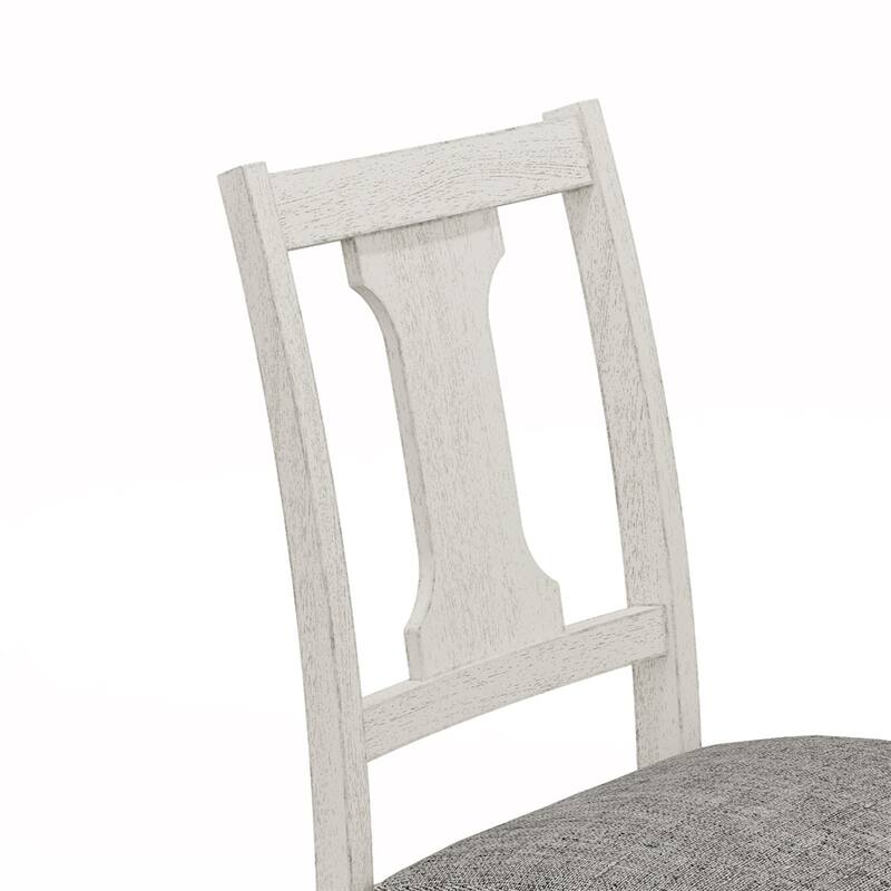 5 PC 59" Round Dining Table Set with 4 Upholstered Chairs