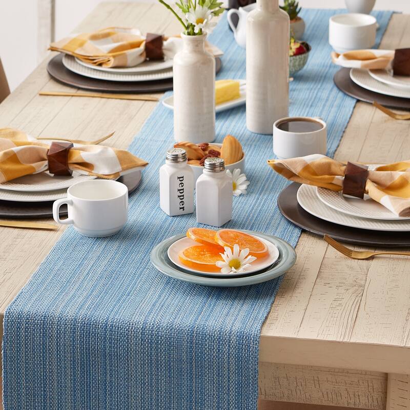 DII Variegated Taupe Fringe Table Runner 13x72