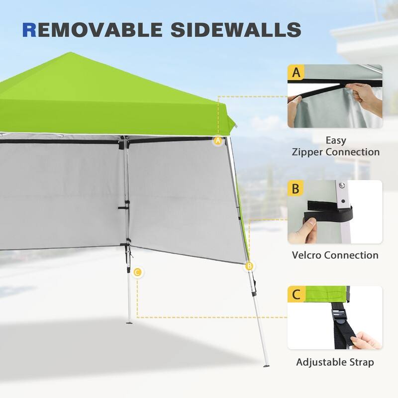 EAGLE PEAK Day Tripper 8x8 Aluminum Super-Lightweight Slant Leg Pop Up Canopy with 3 Removable Walls, Blue