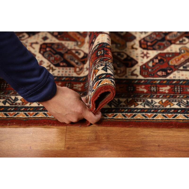 Vegetable Dye Qashqai Persian Runner Rug Handmade Wool Carpet - 2'5"x 14'5"