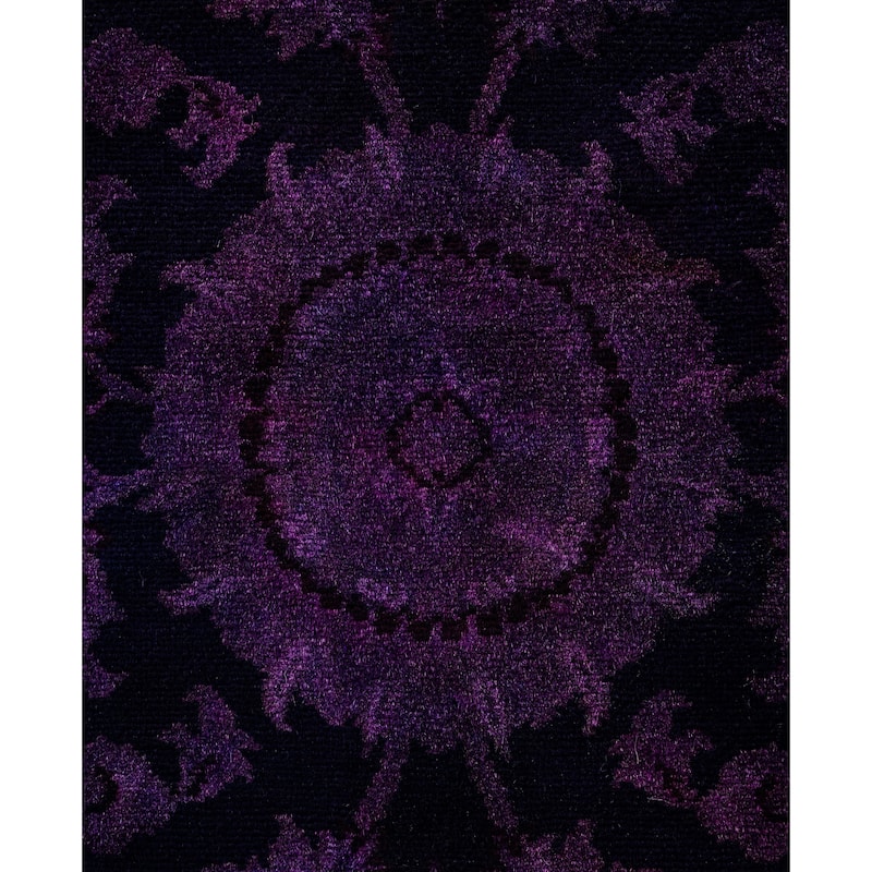 Overdyed One-of-a-Kind Hand-Knotted Area Rug - Purple - 8' 1" x 8' 2"