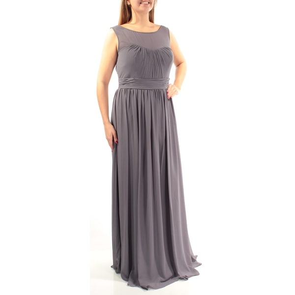 Shop Womens Gray Sleeveless Full Length Empire Waist Formal Dress Size