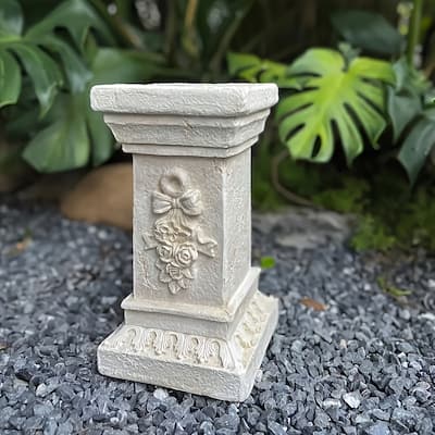 Garden Decorative Column, 12"Retro Elegant White Ancient Greek Style Roman Column, Suitable for Garden Decoration